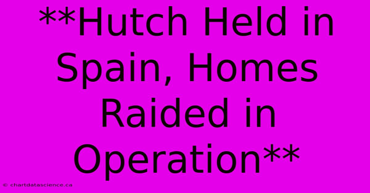 **Hutch Held In Spain, Homes Raided In Operation**