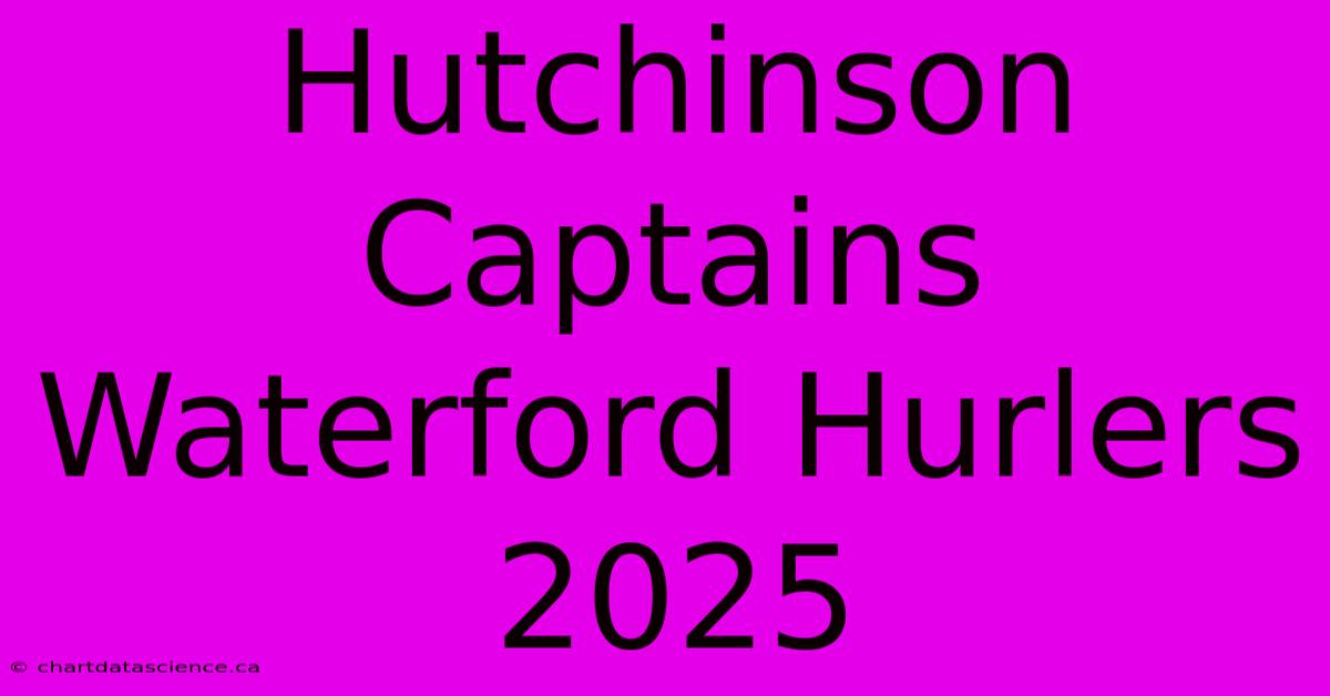 Hutchinson Captains Waterford Hurlers 2025