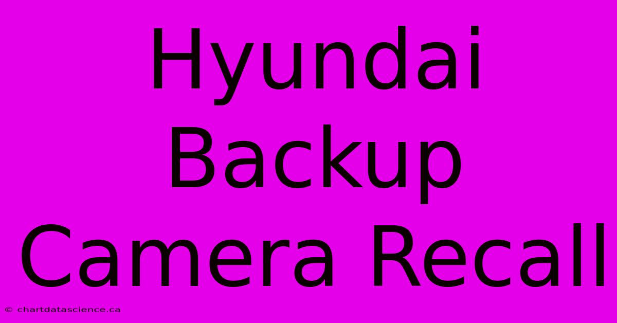 Hyundai Backup Camera Recall