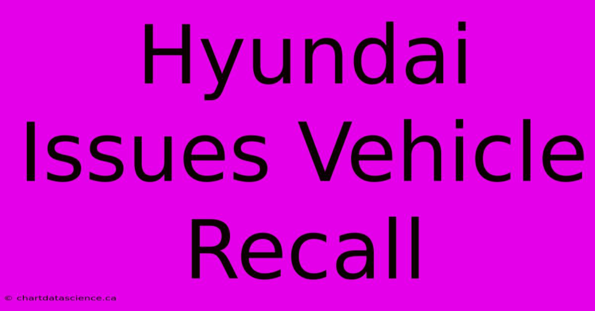 Hyundai Issues Vehicle Recall