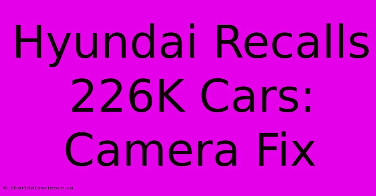 Hyundai Recalls 226K Cars: Camera Fix