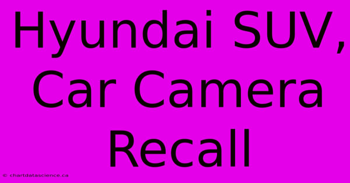 Hyundai SUV, Car Camera Recall