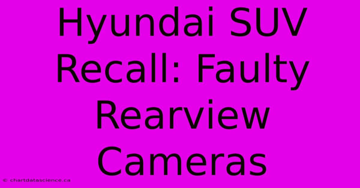 Hyundai SUV Recall: Faulty Rearview Cameras