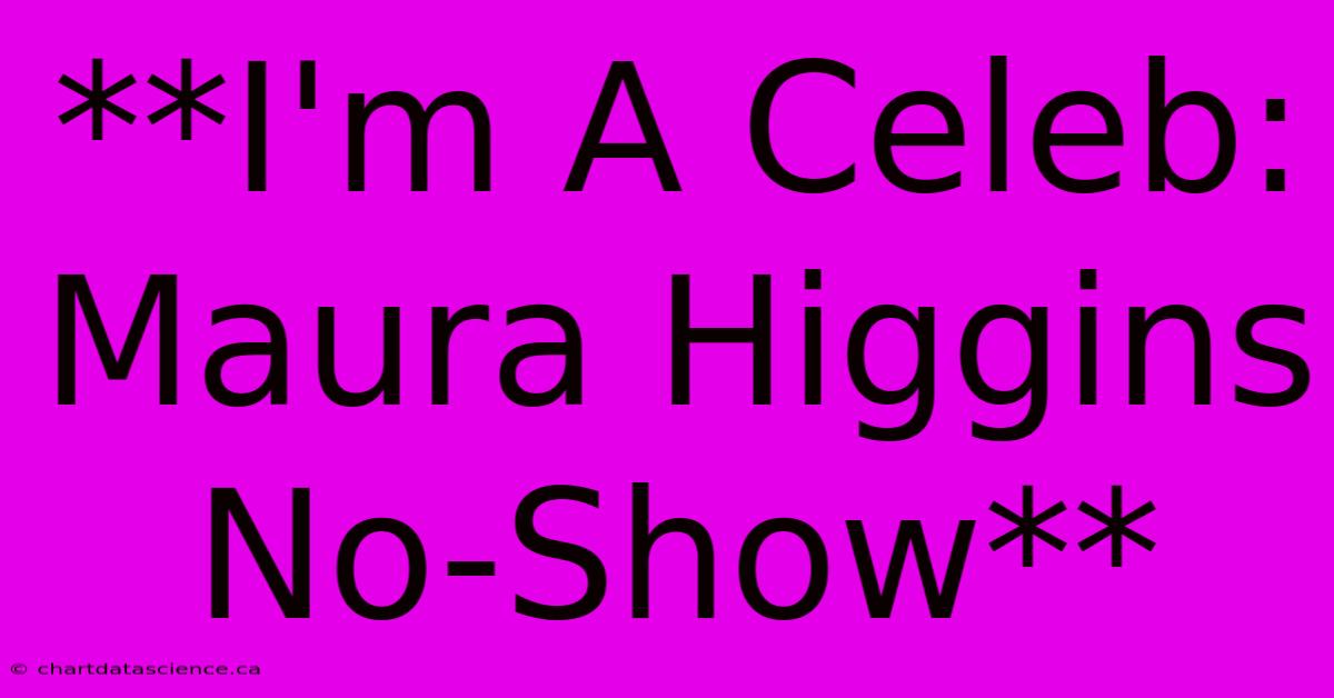 **I'm A Celeb: Maura Higgins No-Show** 