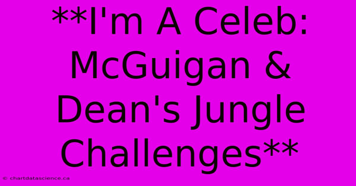 **I'm A Celeb: McGuigan & Dean's Jungle Challenges**