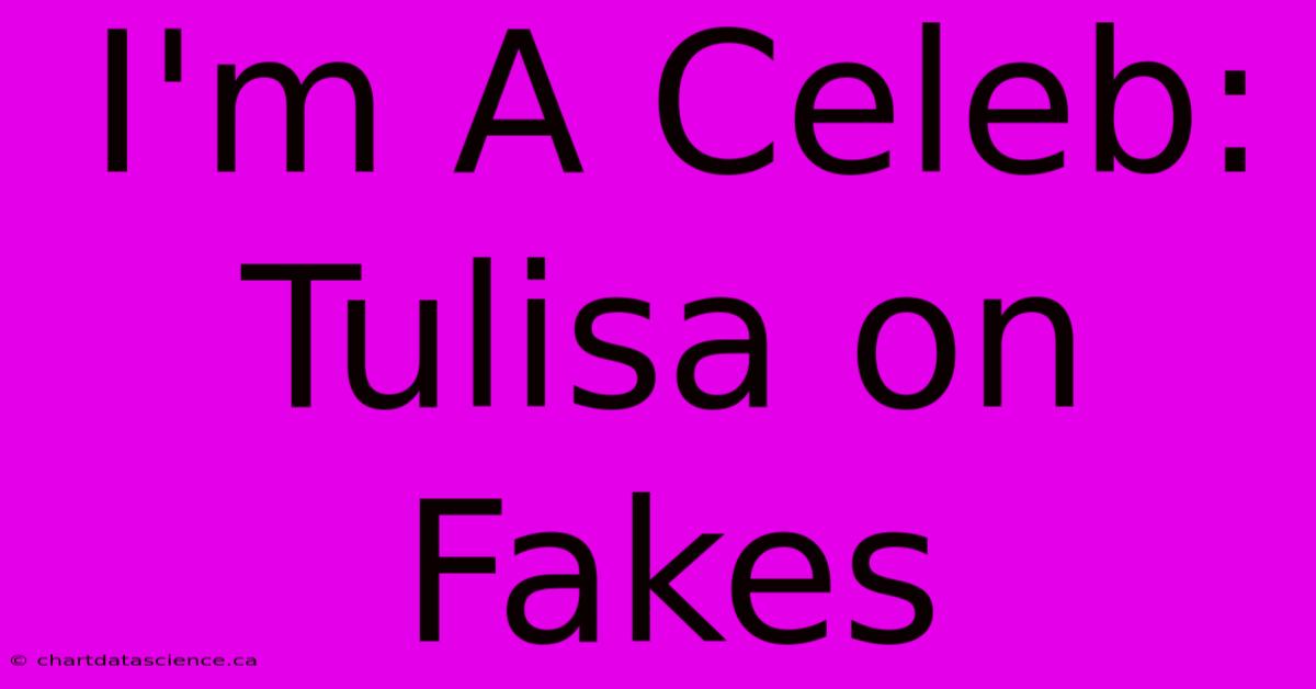 I'm A Celeb: Tulisa On Fakes