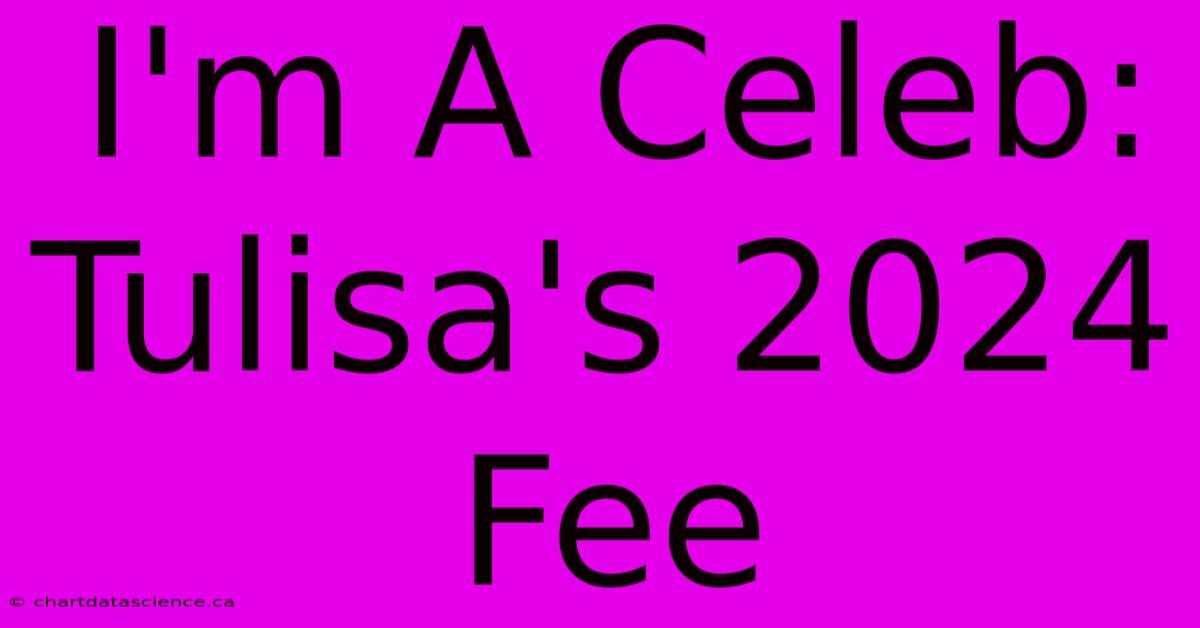 I'm A Celeb: Tulisa's 2024 Fee