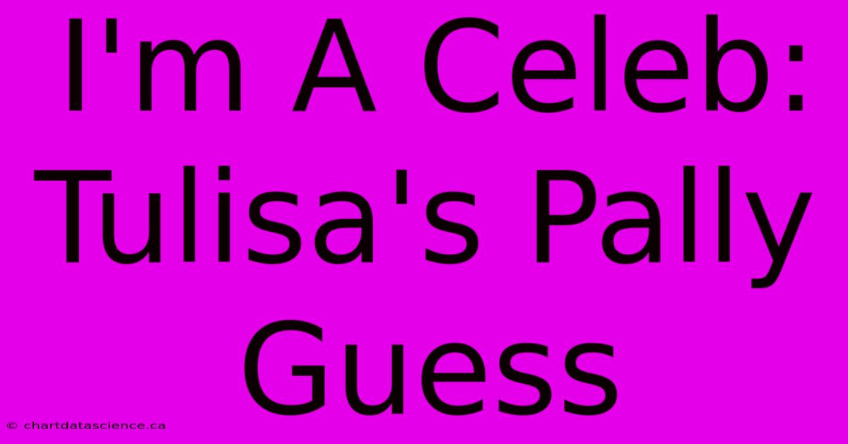 I'm A Celeb: Tulisa's Pally Guess