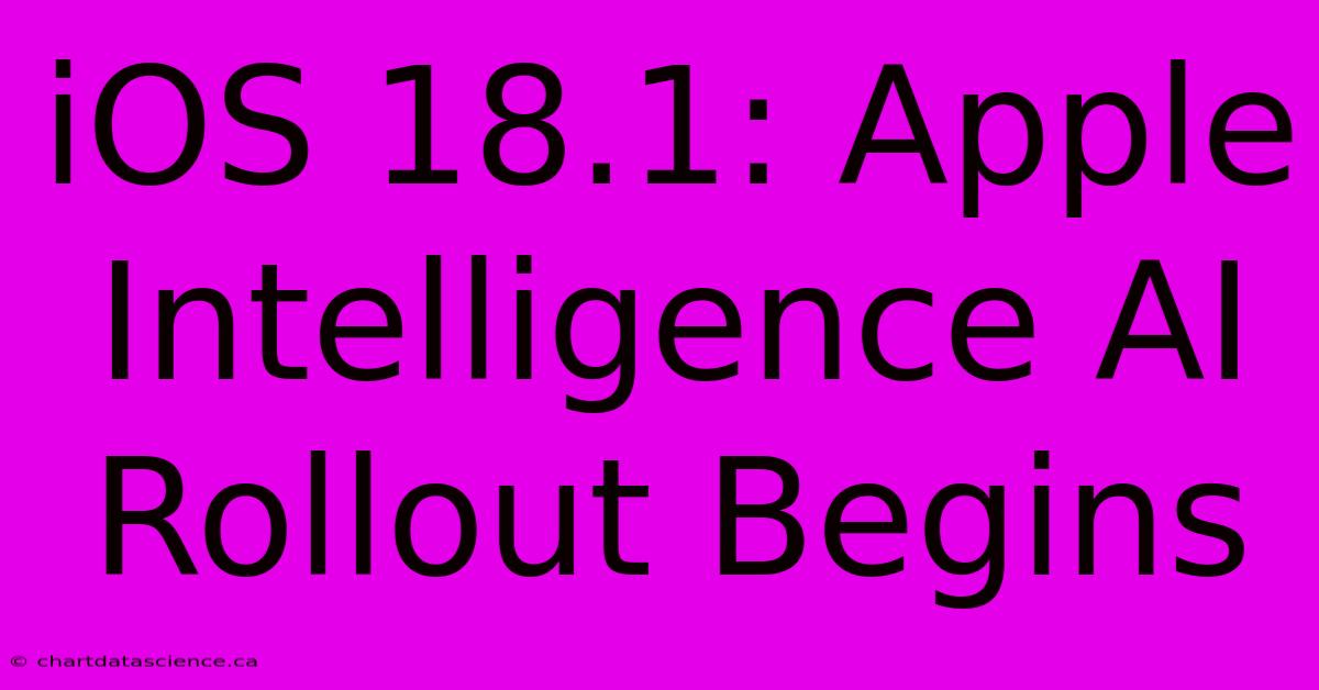 IOS 18.1: Apple Intelligence AI Rollout Begins