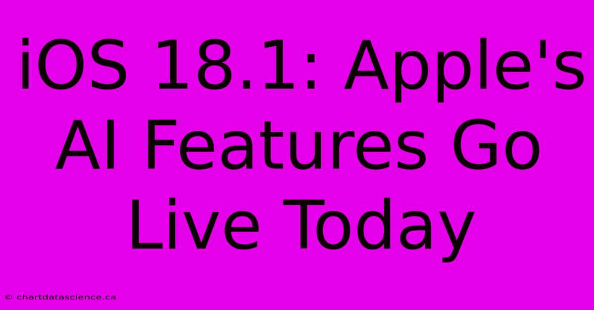IOS 18.1: Apple's AI Features Go Live Today 