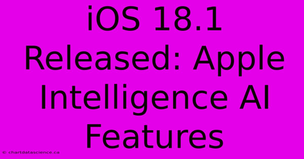 IOS 18.1 Released: Apple Intelligence AI Features