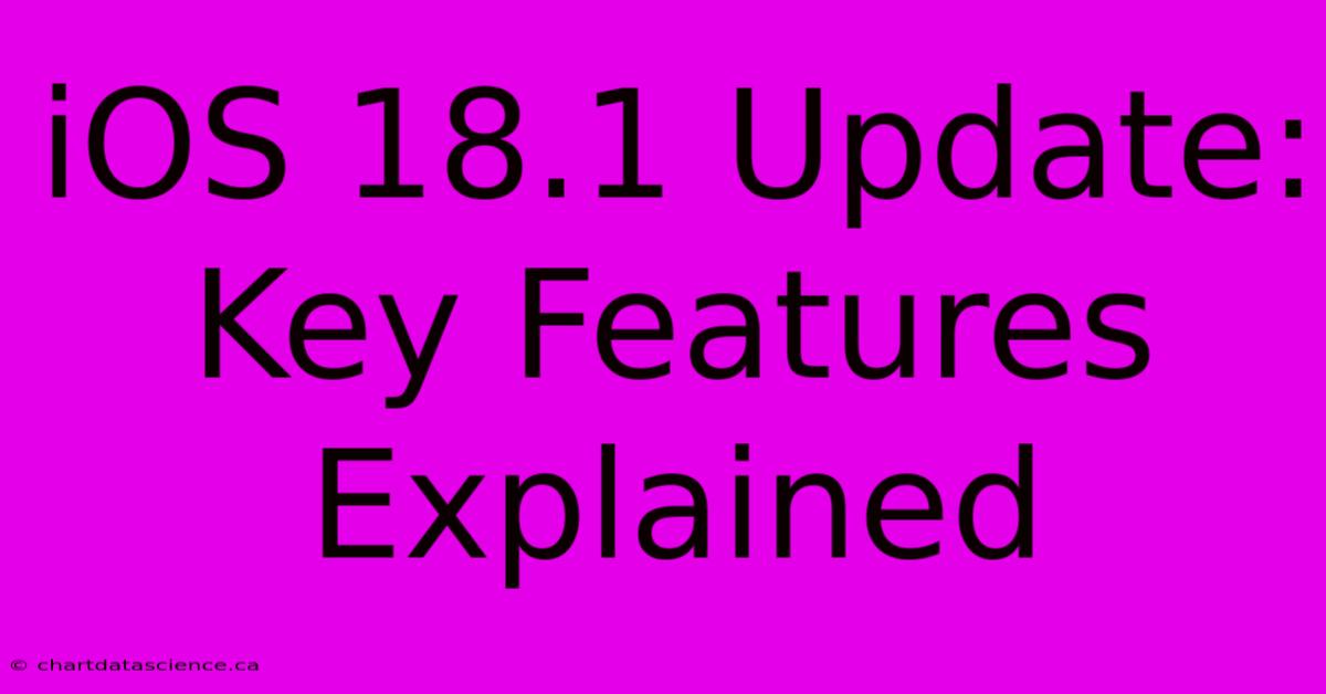 IOS 18.1 Update: Key Features Explained