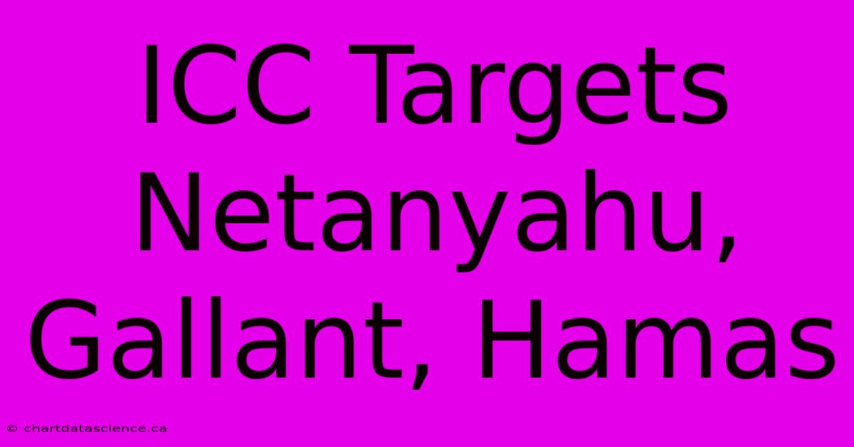 ICC Targets Netanyahu, Gallant, Hamas