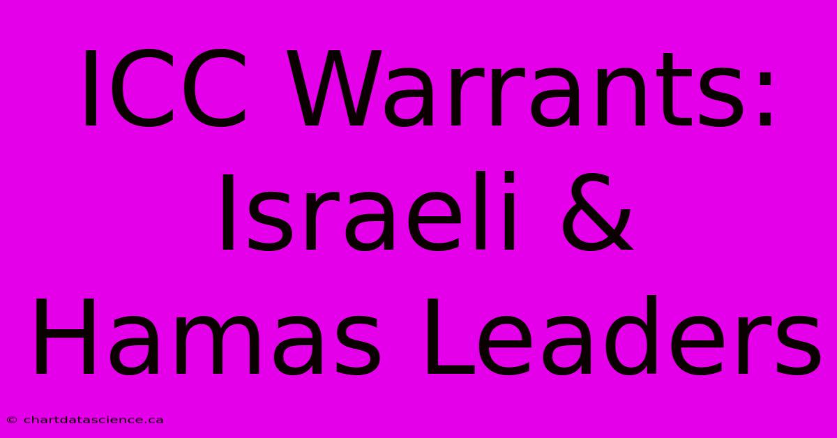 ICC Warrants: Israeli & Hamas Leaders