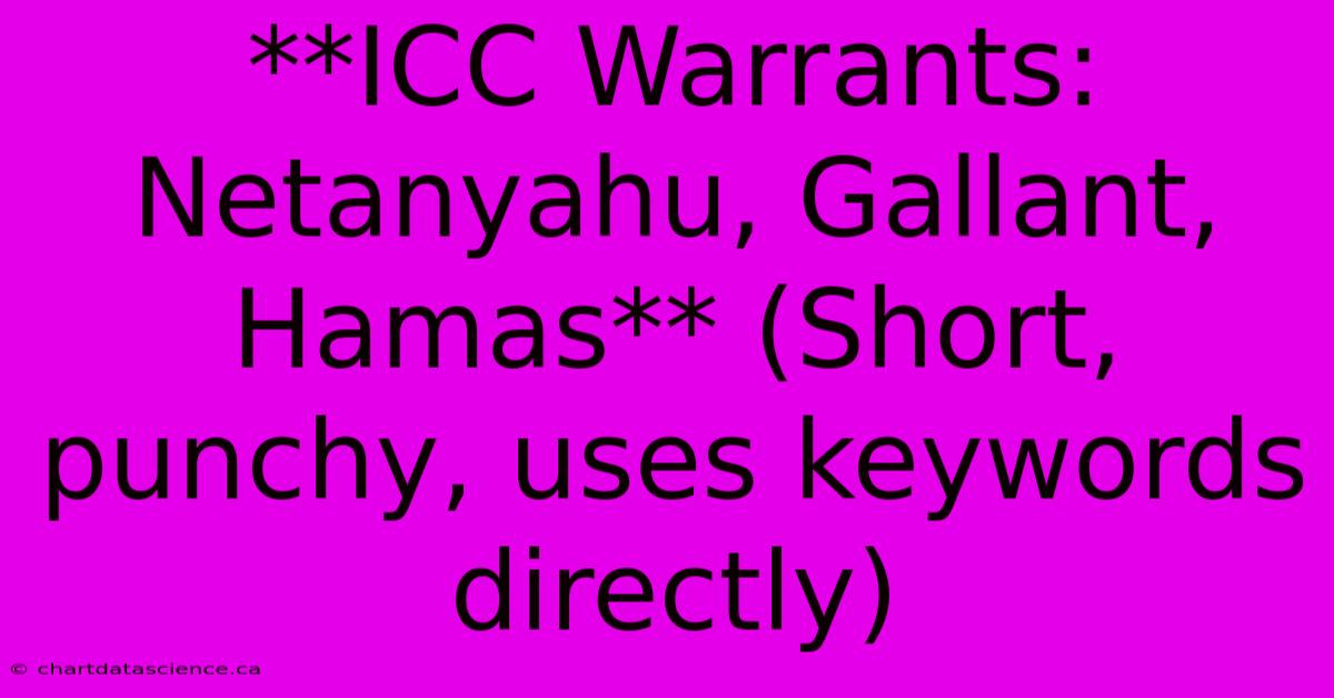 **ICC Warrants: Netanyahu, Gallant, Hamas** (Short, Punchy, Uses Keywords Directly)