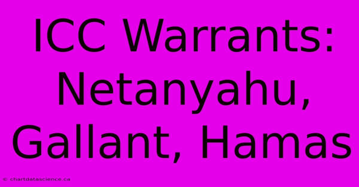 ICC Warrants: Netanyahu, Gallant, Hamas