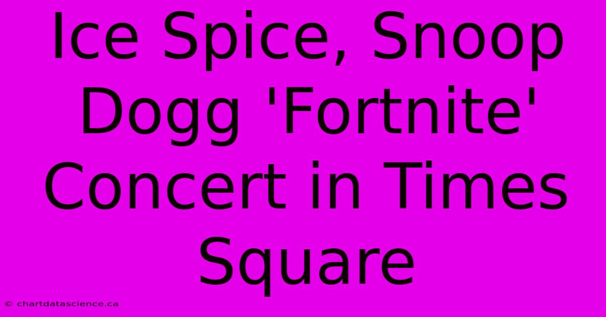 Ice Spice, Snoop Dogg 'Fortnite' Concert In Times Square 