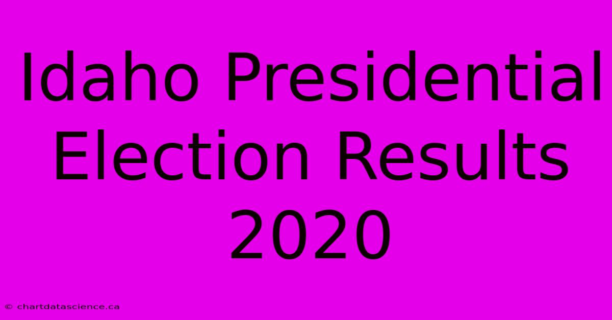 Idaho Presidential Election Results 2020