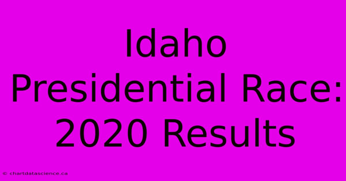 Idaho Presidential Race: 2020 Results