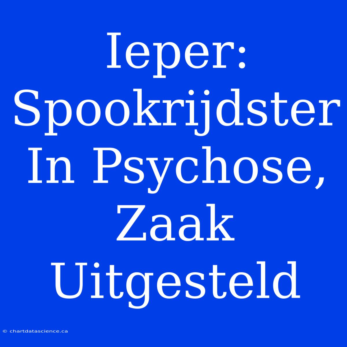 Ieper: Spookrijdster In Psychose, Zaak Uitgesteld