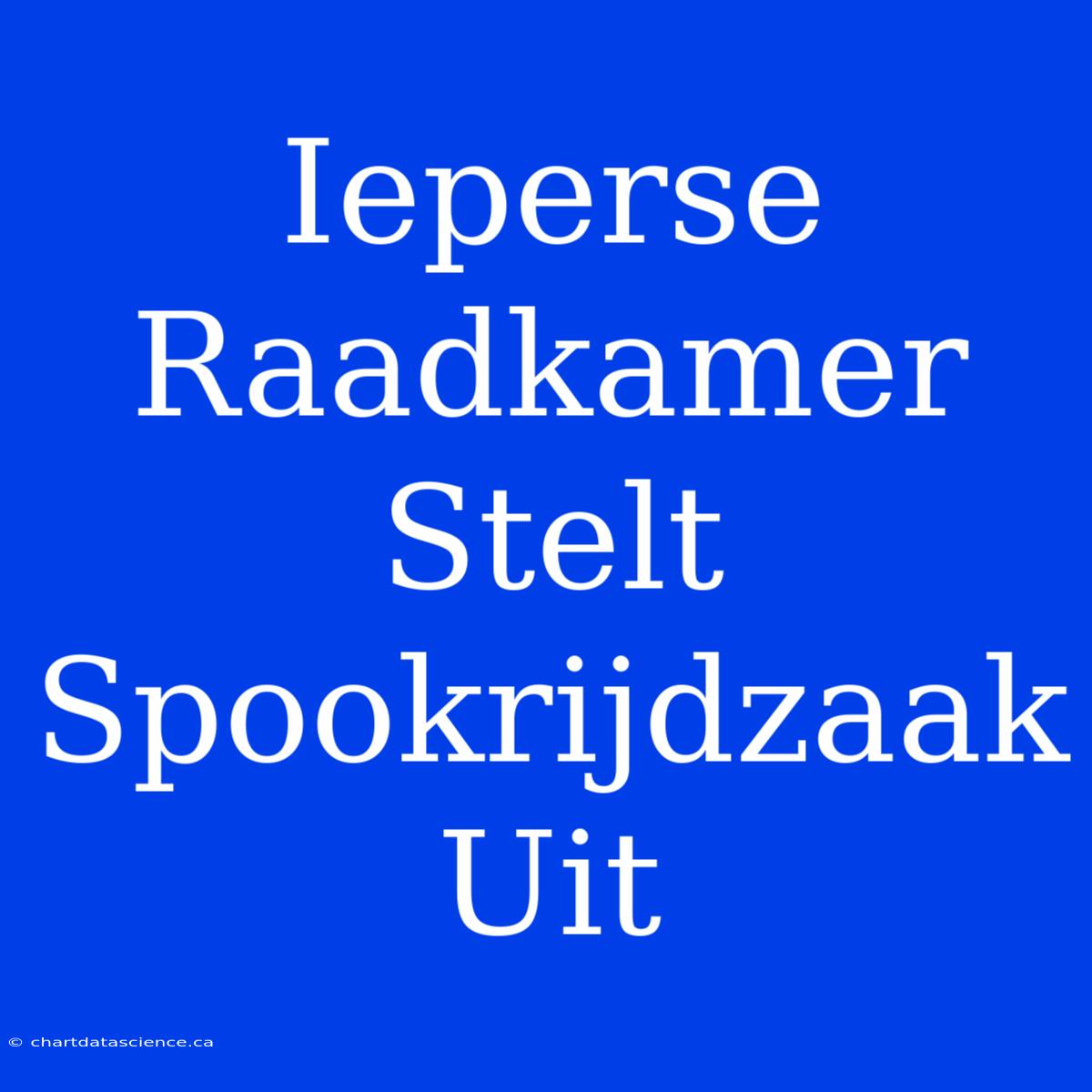 Ieperse Raadkamer Stelt Spookrijdzaak Uit