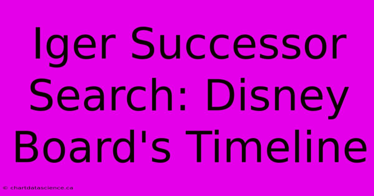 Iger Successor Search: Disney Board's Timeline