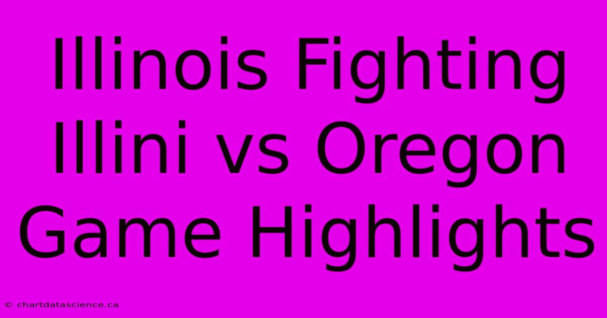 Illinois Fighting Illini Vs Oregon Game Highlights