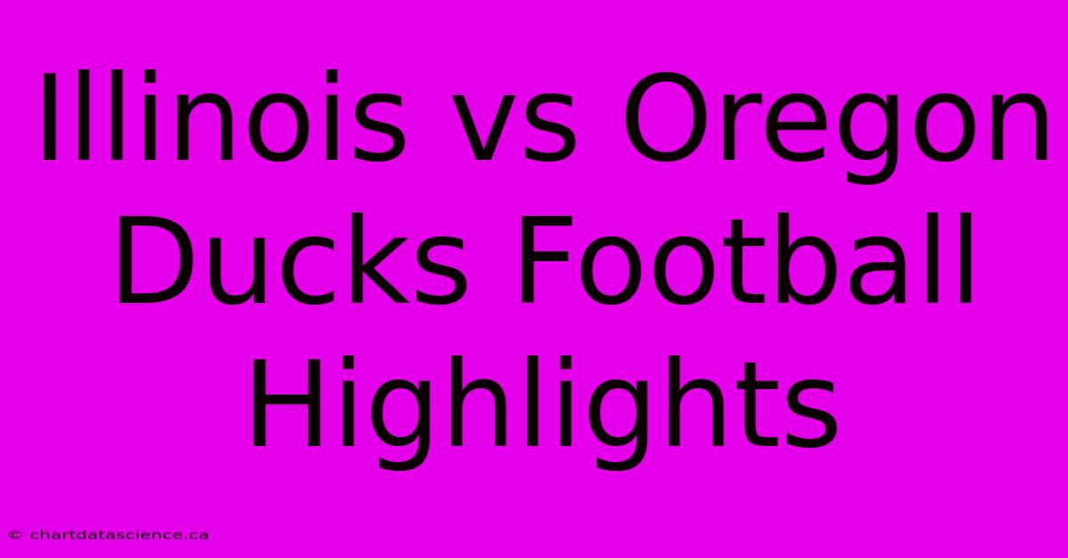 Illinois Vs Oregon Ducks Football Highlights