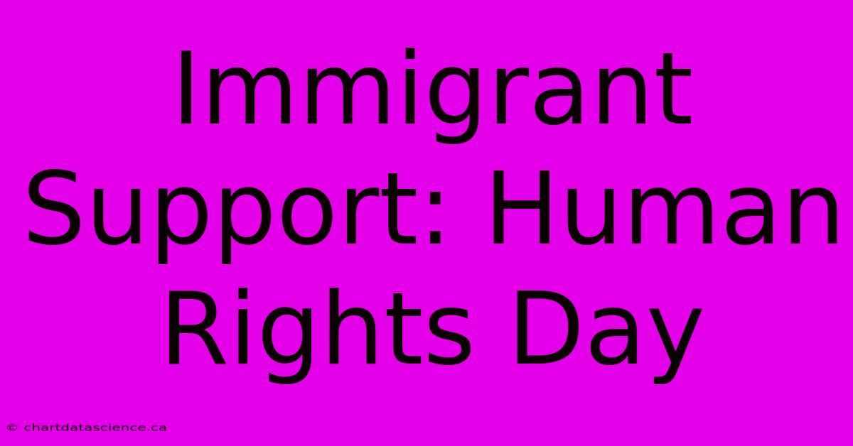 Immigrant Support: Human Rights Day