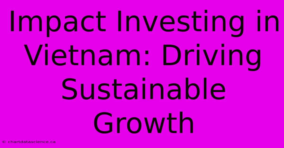 Impact Investing In Vietnam: Driving Sustainable Growth