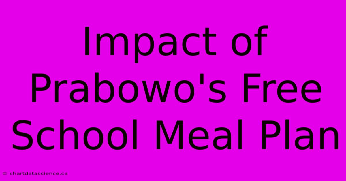 Impact Of Prabowo's Free School Meal Plan