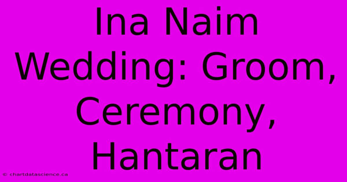 Ina Naim Wedding: Groom, Ceremony, Hantaran