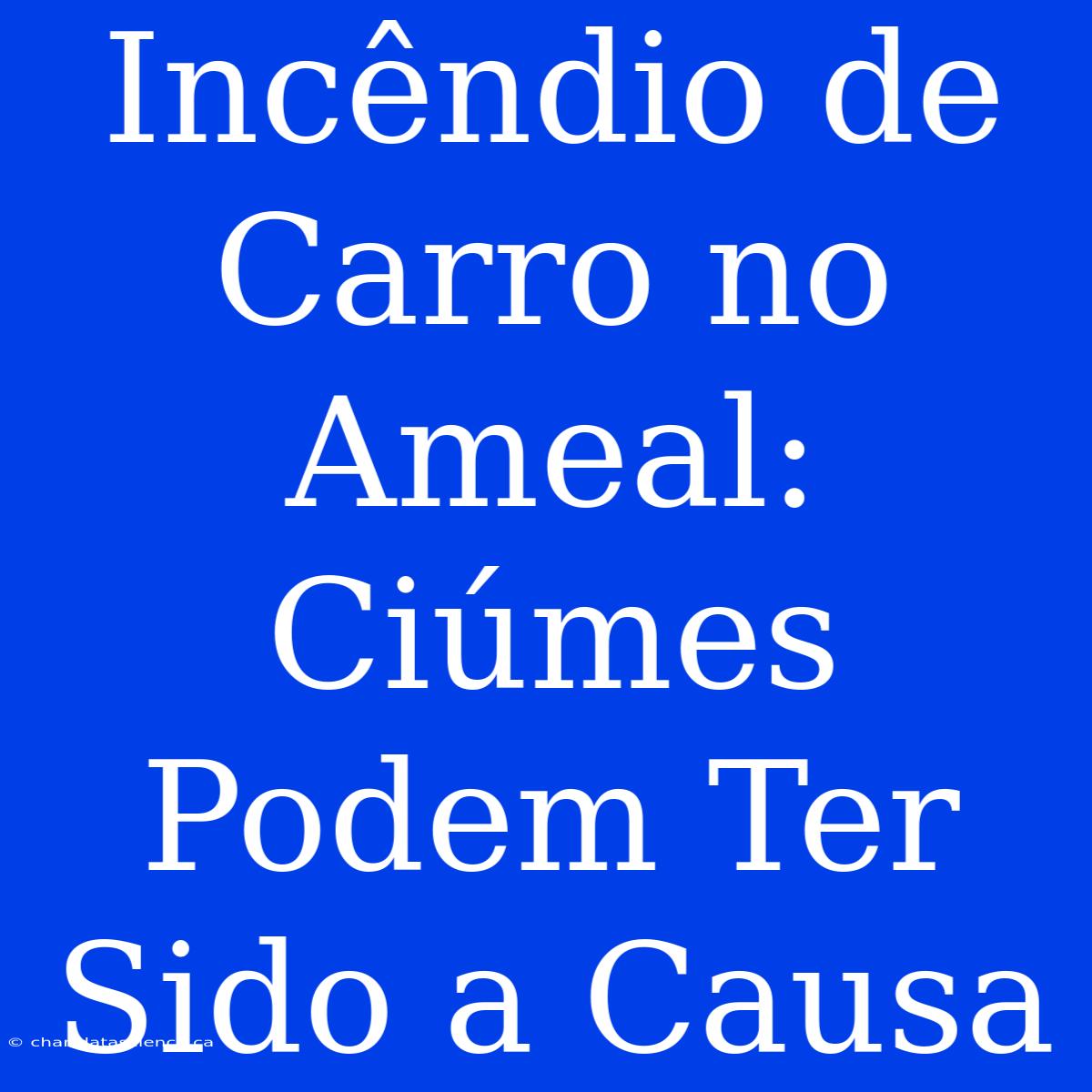 Incêndio De Carro No Ameal: Ciúmes Podem Ter Sido A Causa