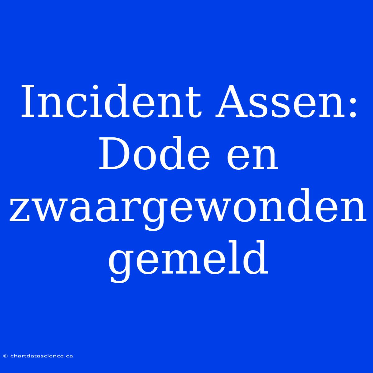 Incident Assen: Dode En Zwaargewonden Gemeld