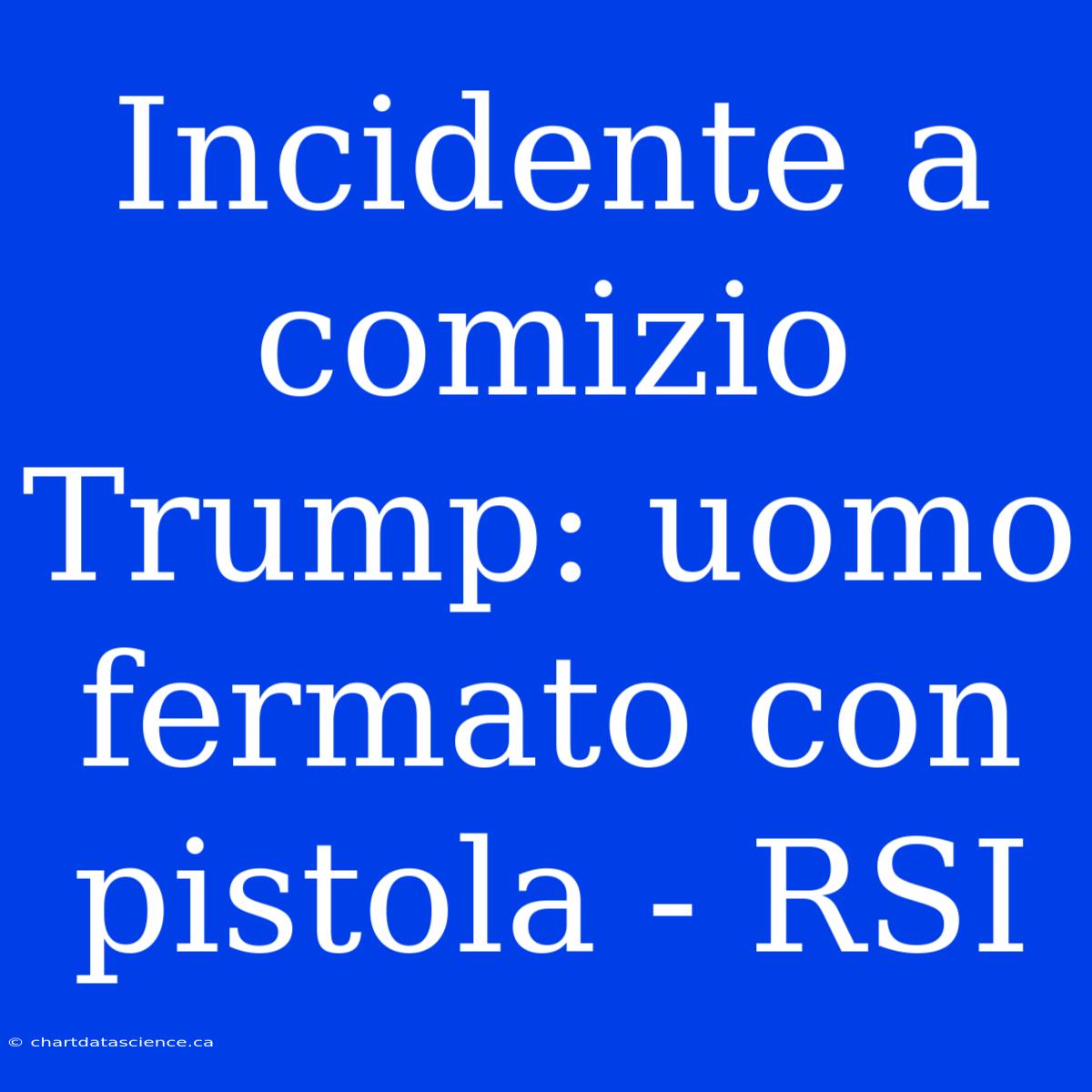 Incidente A Comizio Trump: Uomo Fermato Con Pistola - RSI