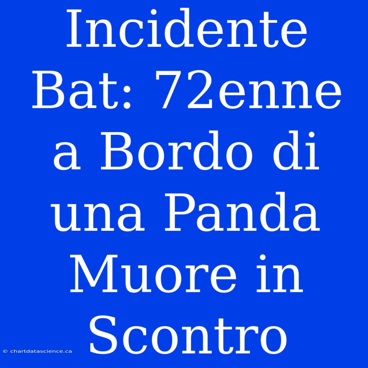 Incidente Bat: 72enne A Bordo Di Una Panda Muore In Scontro