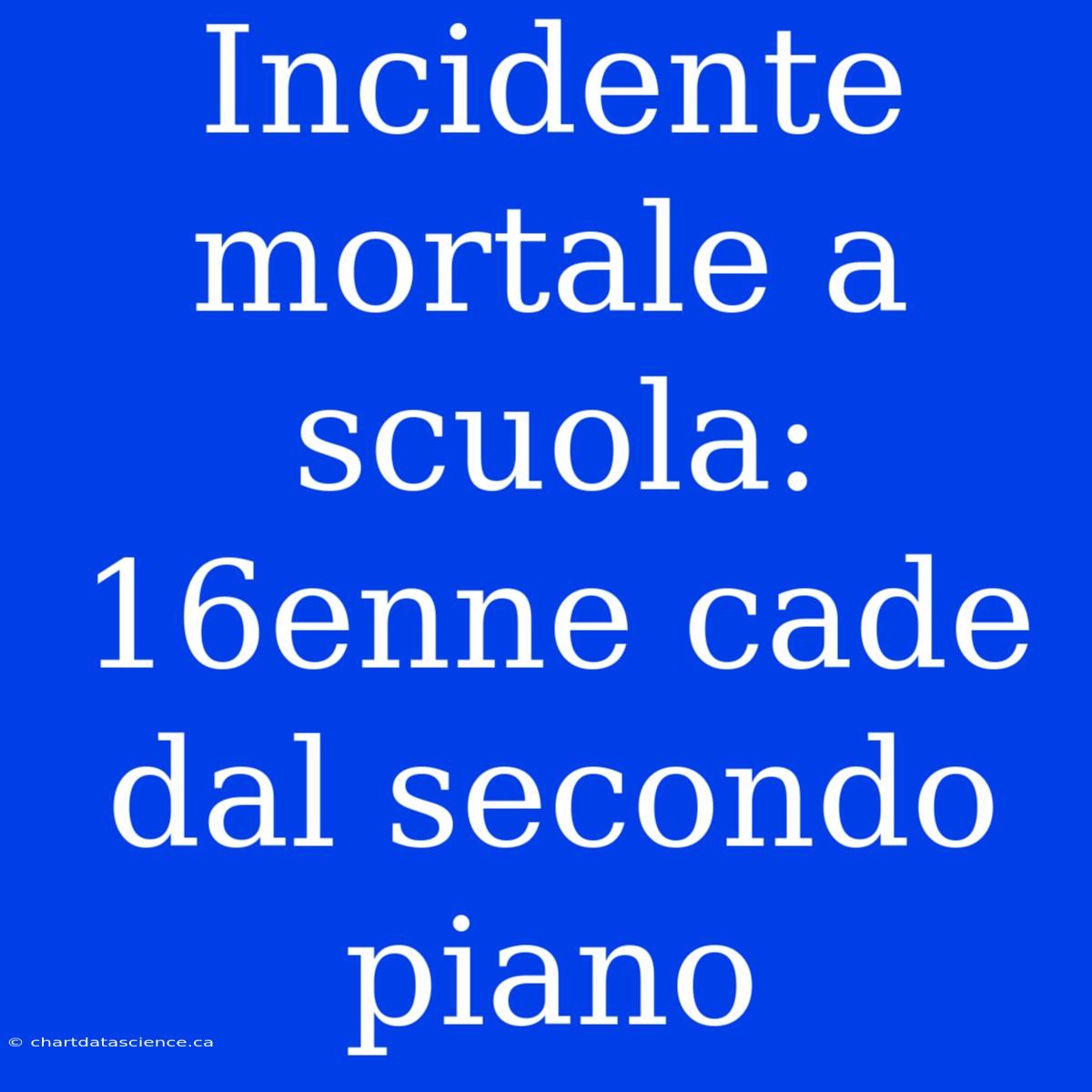 Incidente Mortale A Scuola: 16enne Cade Dal Secondo Piano