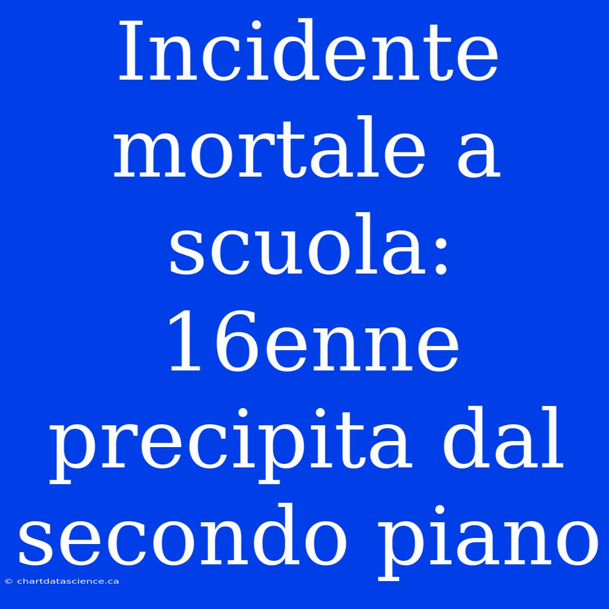 Incidente Mortale A Scuola: 16enne Precipita Dal Secondo Piano