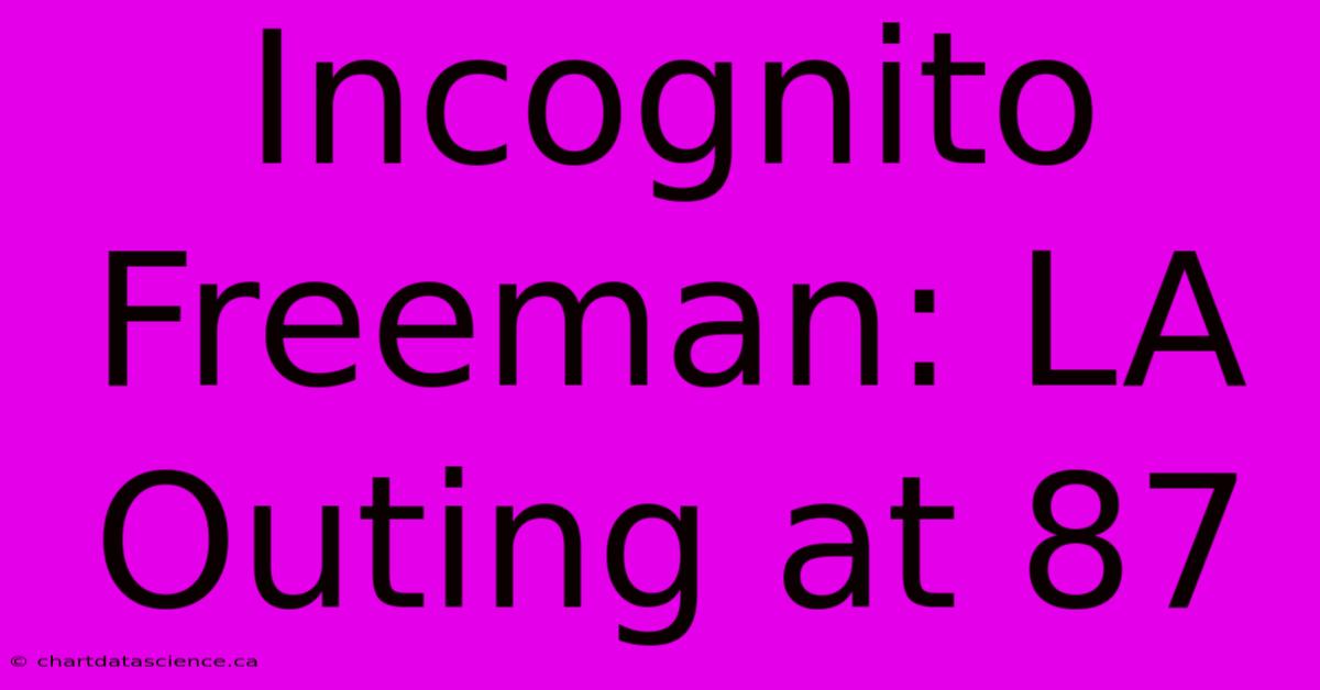 Incognito Freeman: LA Outing At 87