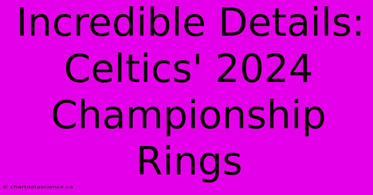 Incredible Details: Celtics' 2024 Championship Rings 