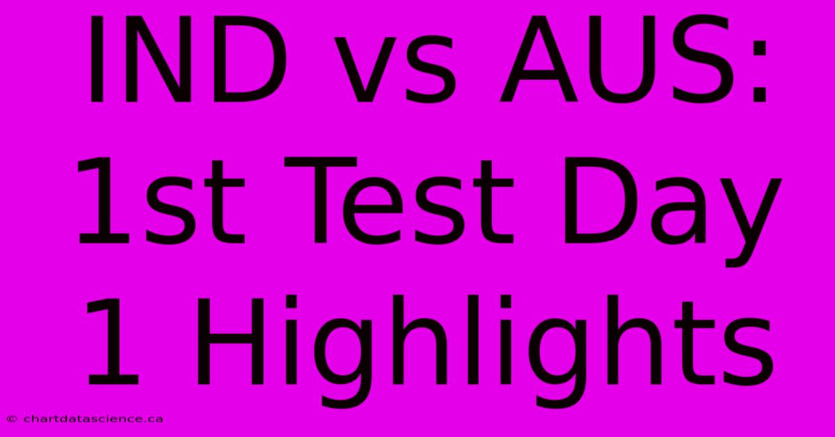 IND Vs AUS: 1st Test Day 1 Highlights