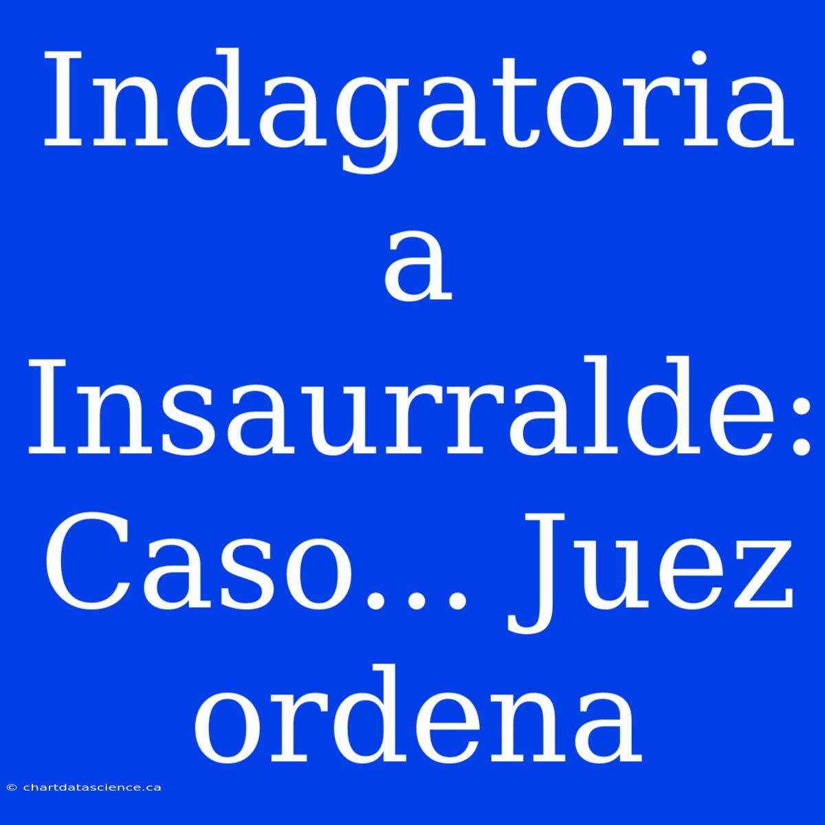 Indagatoria A Insaurralde: Caso... Juez Ordena