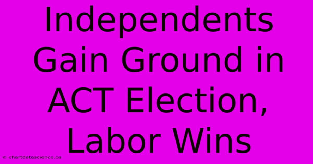 Independents Gain Ground In ACT Election, Labor Wins 