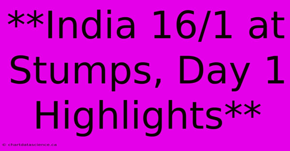 **India 16/1 At Stumps, Day 1 Highlights**