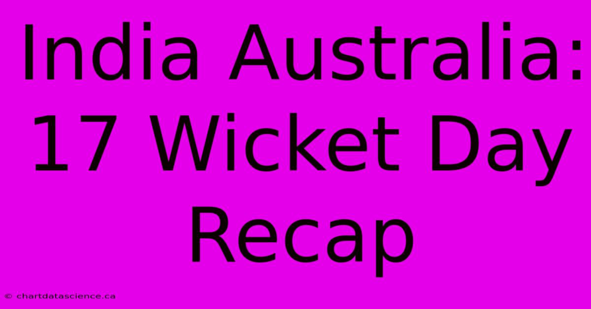 India Australia: 17 Wicket Day Recap