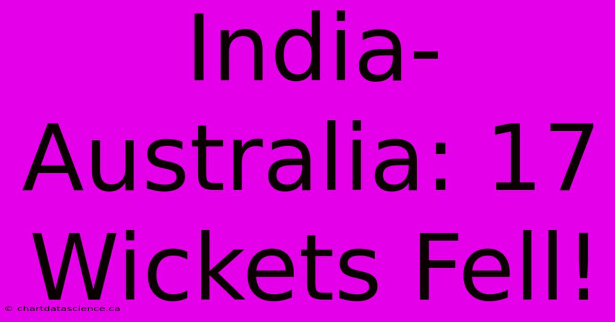 India-Australia: 17 Wickets Fell!