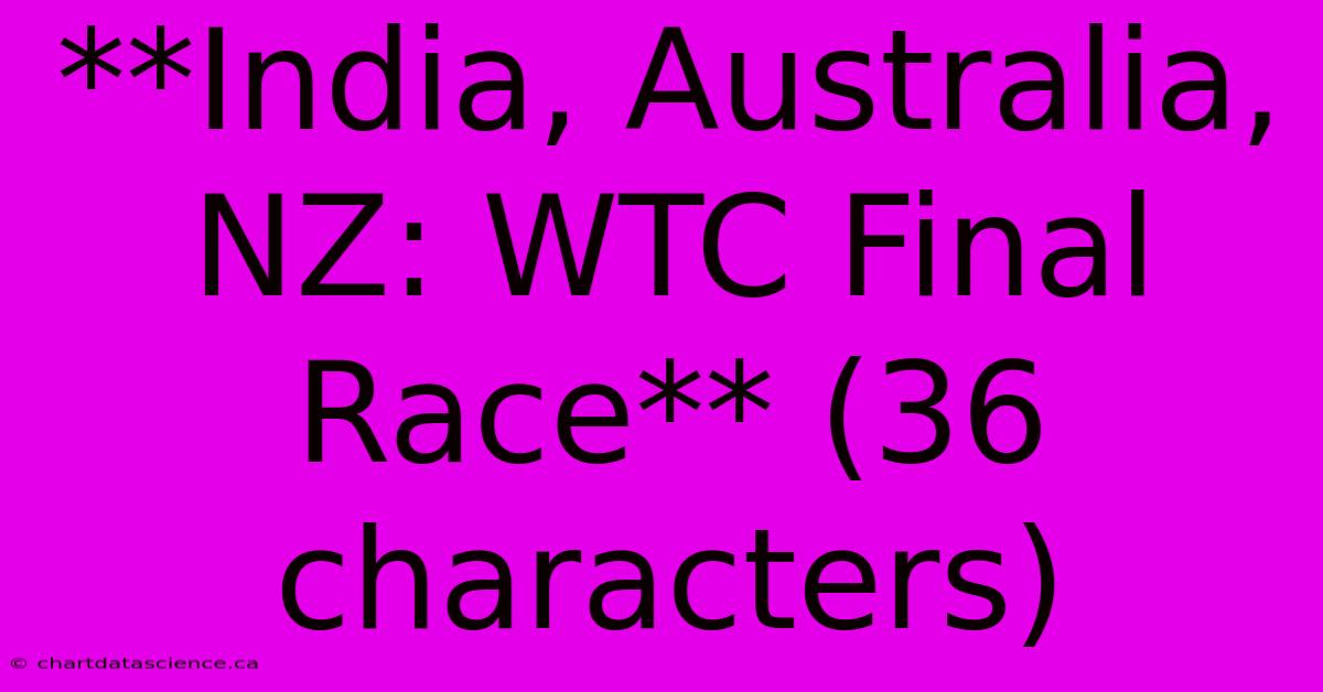 **India, Australia, NZ: WTC Final Race** (36 Characters)