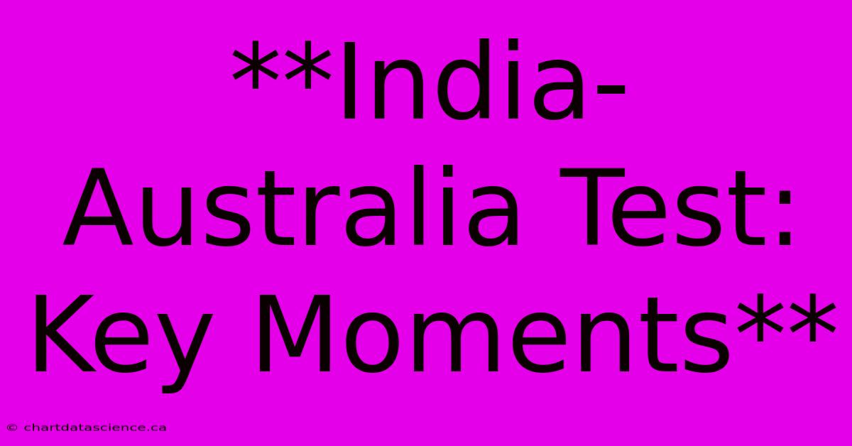 **India-Australia Test: Key Moments**