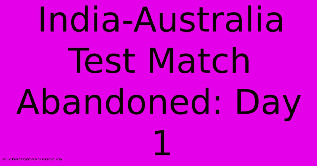 India-Australia Test Match Abandoned: Day 1