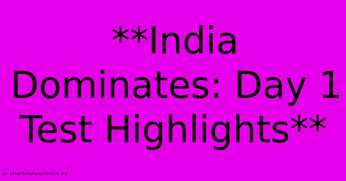 **India Dominates: Day 1 Test Highlights**